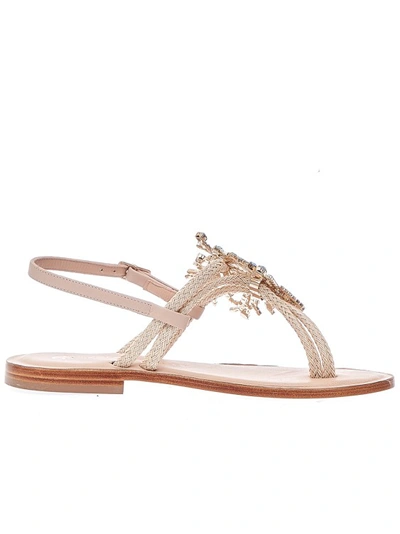 Shop Paola Fiorenza Tuchese Coral And Rope Flip Flops In Neutrals