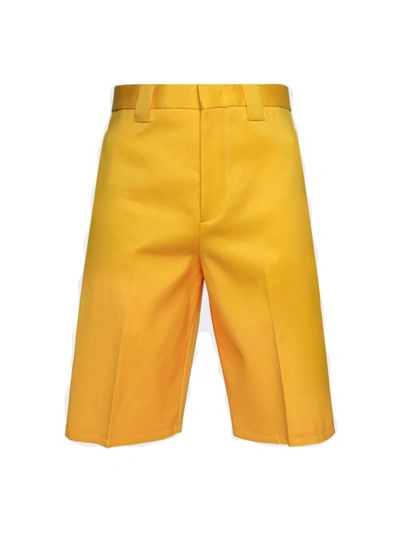 Shop Lanvin Tailored Shorts With Pocket In Yellow