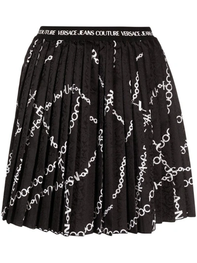 Shop Versace Jeans Couture Pleated Black Mini Skirt