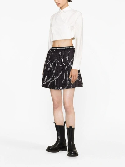 Shop Versace Jeans Couture Pleated Black Mini Skirt