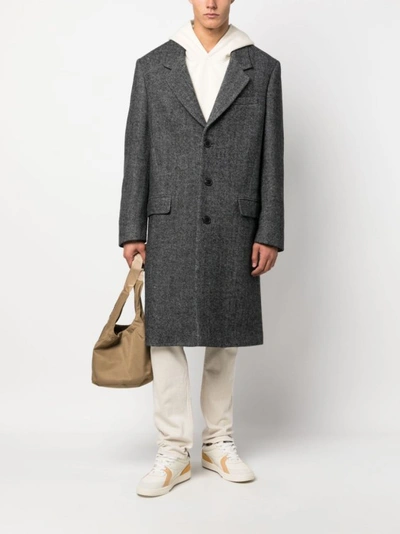Shop Isabel Marant Grey Wool Blend Knee-length Coat