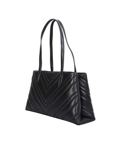 Shop Dkny Madison Leather Shopper Bag In Black