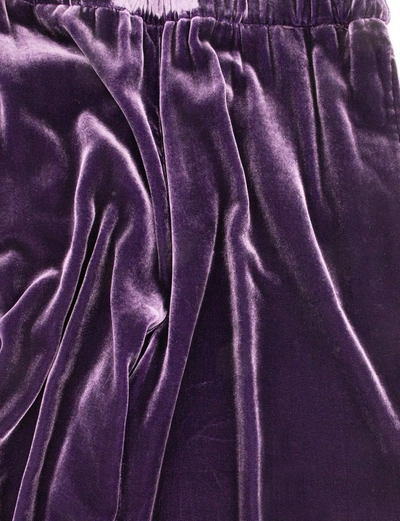 Shop Aspesi Purple Viscose Silk Velvet Trousers