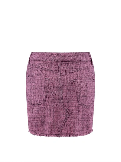 Shop Stella Mccartney Sustainable Wool Skirt With Melange Effect In Pink