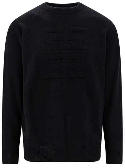 Shop Givenchy Cashmere Sweater With Frontal 4g Motif In Black