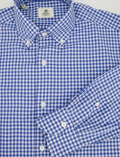 Shop Luigi Borrelli Blue Check Shirt