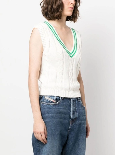Shop Chiara Ferragni White V-neck Sweater