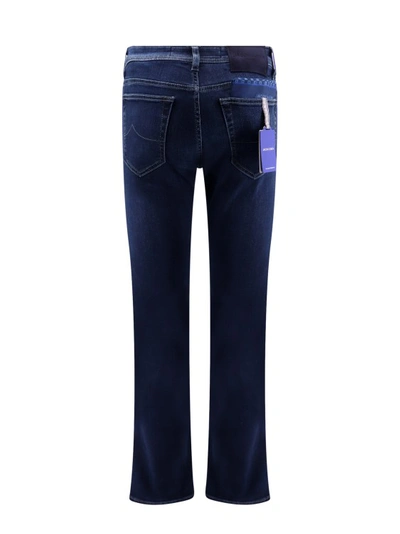 Shop Jacob Cohen Slim Fit Jeans With Iconic Handkerchief In Blue