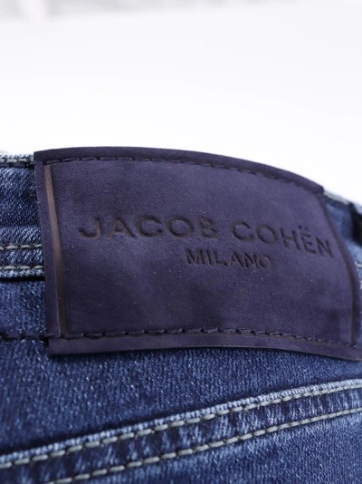 Shop Jacob Cohen Slim Fit Jeans With Iconic Handkerchief In Blue