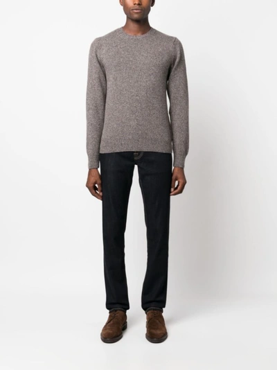 Shop Zanone Grey Wool Sweaters
