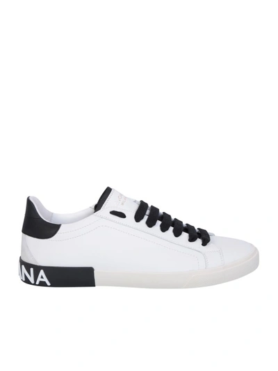 Shop Dolce & Gabbana Portofino White/ Black Sneakers