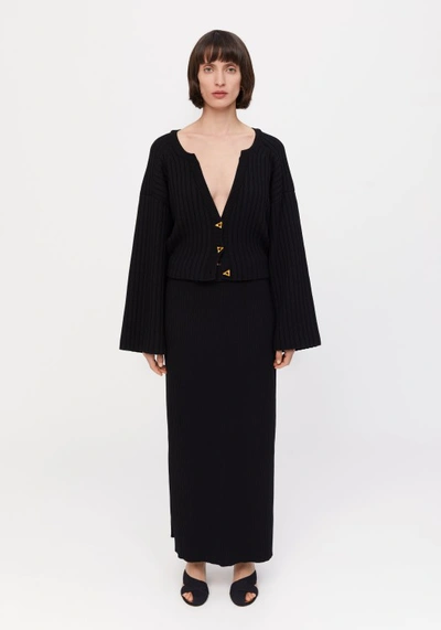 Aeron Morrow Knitted Cardigan In Black