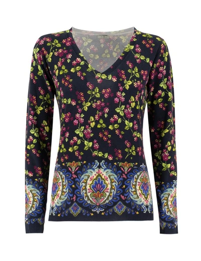 Shop Etro Black Silk Blend Sweater