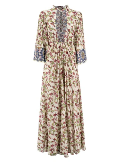 Shop Etro Stunning White Silk Floral Dress In Multicolor