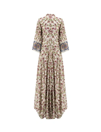 Shop Etro Stunning White Silk Floral Dress In Multicolor