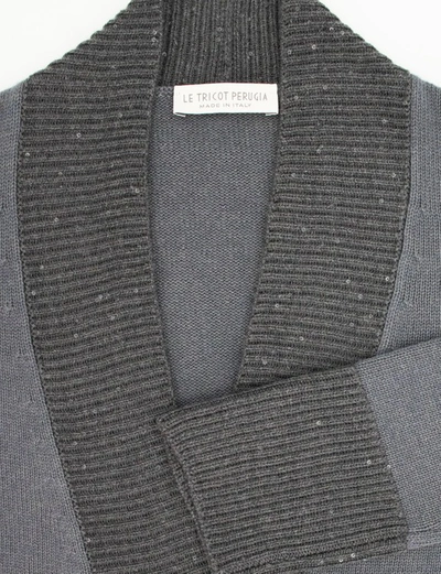 Shop Le Tricot Perugia Grey Long Cardigan