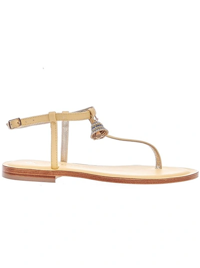 Shop Paola Fiorenza Yellow Leather Flip Flop With Bell