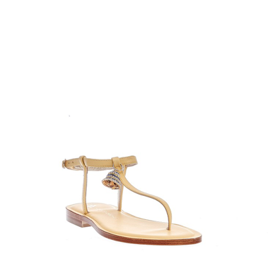Shop Paola Fiorenza Yellow Leather Flip Flop With Bell