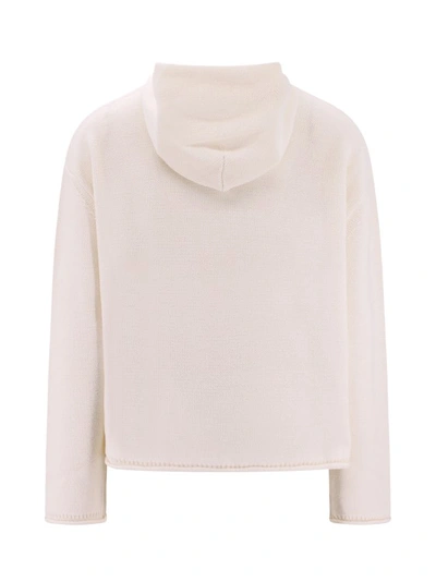 Shop Mm6 Maison Margiela Virgin Wool Blend Sweatshirt In White