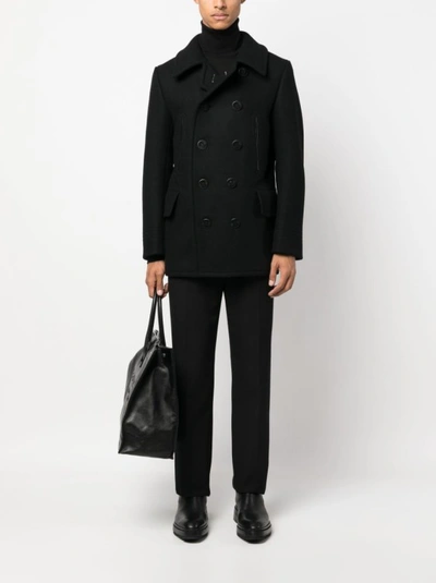 Shop Tom Ford Black Wool Blend Coats