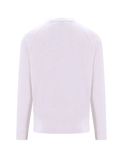 Shop Maison Kitsuné Cotton Sweatshirt With Frontal Logo Print In White