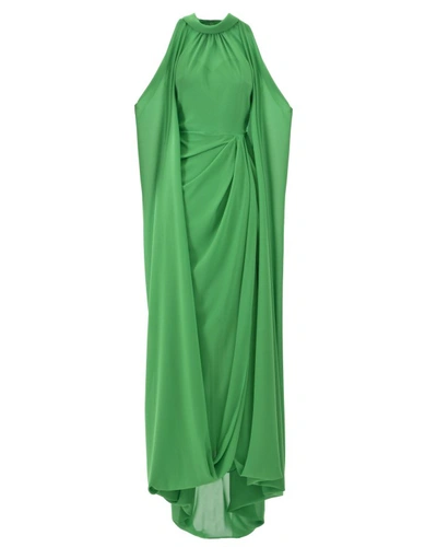Shop Gemy Maalouf Draped Crepe Dress - Long Dresses In Green