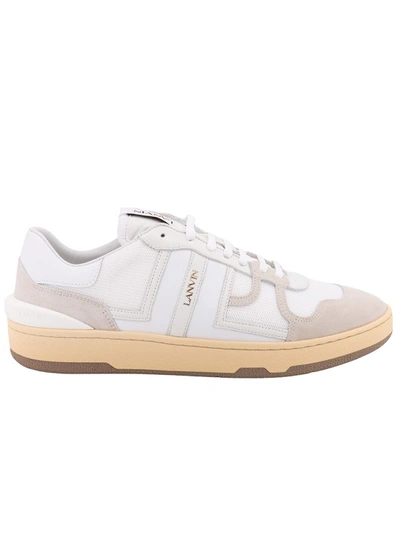 Shop Lanvin Leather And Nylon Sneakers In White