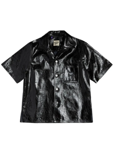 Shop Gallery Dept. Leather Parker Shirt In Black
