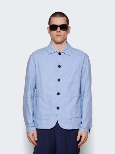 Shop Meta Campania Collective Julian Self Lined Shirt Jacket In Blue