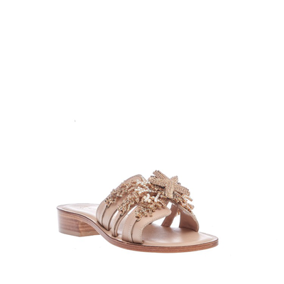 Paola Fiorenza Corals And Bronze Starfish Slipper In Neutrals