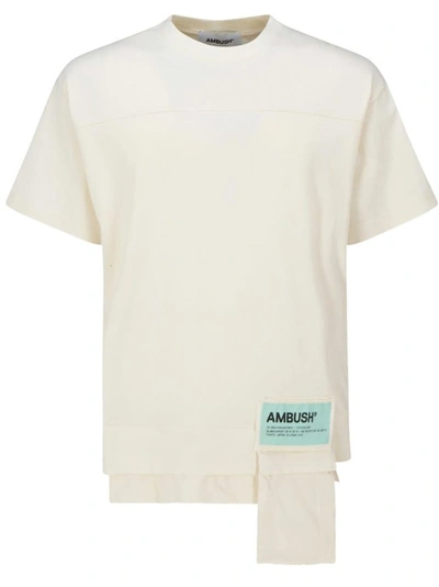 Shop Ambush Cotton Logo T-shirt In Neutrals
