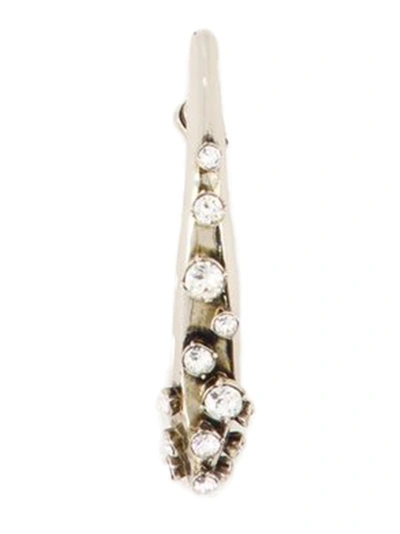 Shop Alexander Mcqueen Pave Faceted Earrings - Silver Tone In Not Applicable