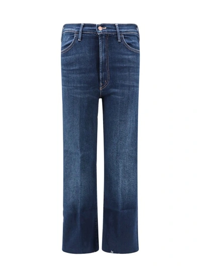 Shop Mother Stretch Cotton Jeans In Blue