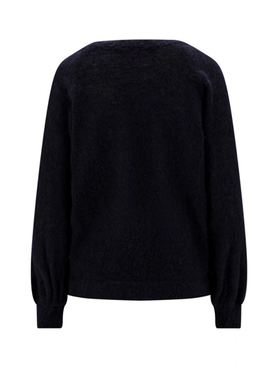 Shop Alberta Ferretti Mohair And Virgin Wool Blend Sweater In Black
