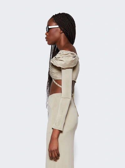 Shop Jacquemus Le Haut Spalla Top In Grey