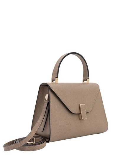 Shop Valextra Hammered Leather Handbag In Brown