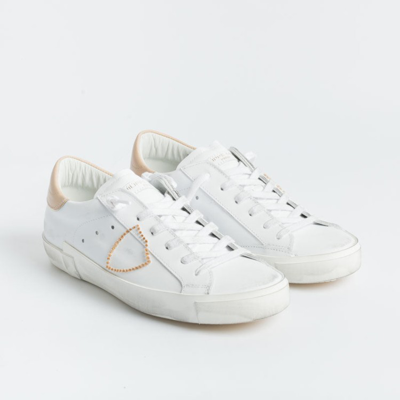 Shop Philippe Model Two-tone Leather Sneakers In White