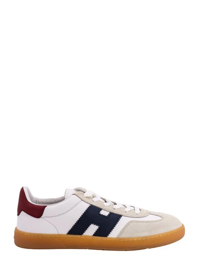 Shop Hogan White Leather And Suede Sneakers