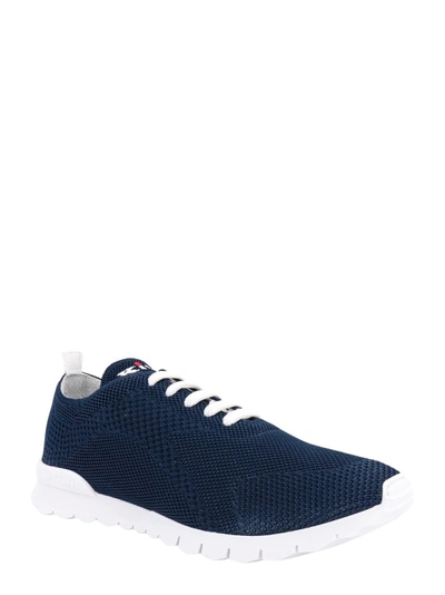 Shop Kiton Blue Knit Sneakers