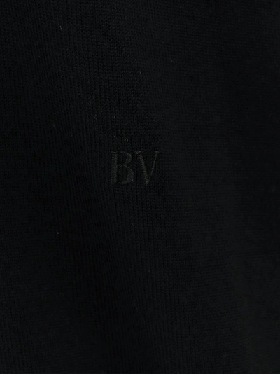 Shop Bottega Veneta Logo Embroidery Wool Sweater In Black