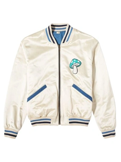 Shop Gucci Reversible Cotton Bomber Jacket In Neutrals