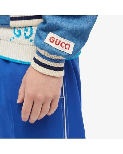 Shop Gucci Reversible Cotton Bomber Jacket In Neutrals