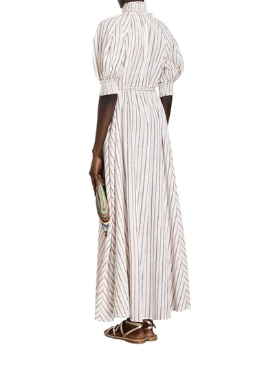 Shop Zimmermann Cotton Dress With Lurex Details In White