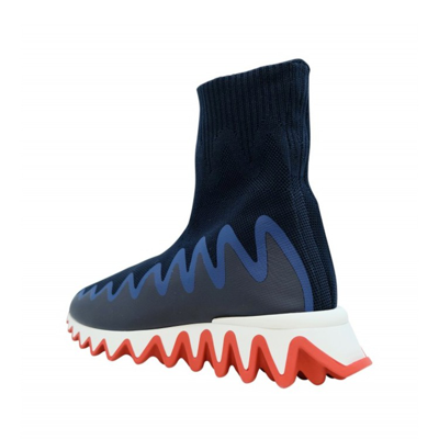 Shop Christian Louboutin Sharky Sock Sneakers In Blue