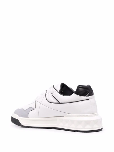 Shop Valentino White Lace-up Sneakers
