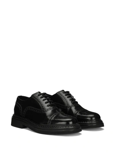 Shop Dolce & Gabbana Black Lace-up Leather Shoes