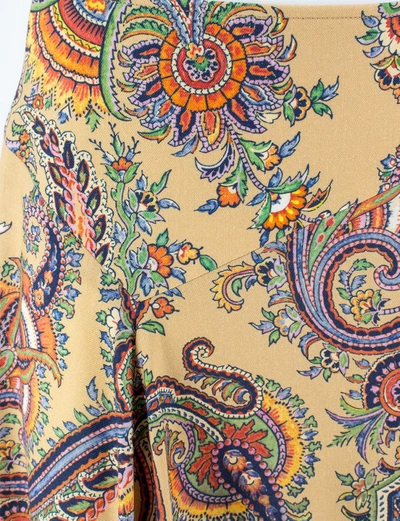 Shop Etro Beige Paisley Print Skirt In Brown