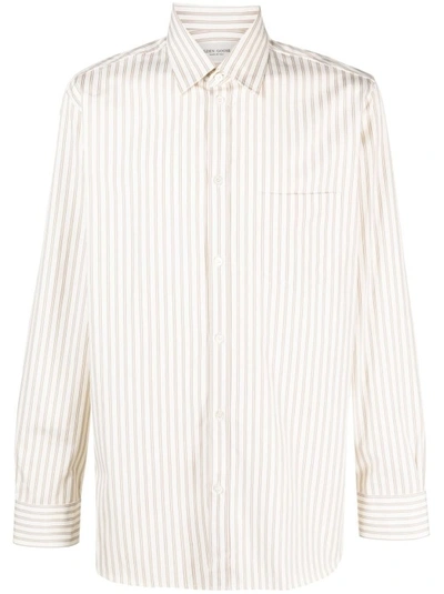Shop Golden Goose Grey Stripes Shirt In White