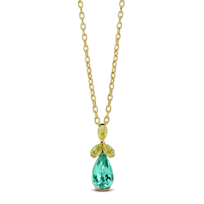 Shop Mark Henry Jewelry Driblet Paraiba And Yellow Diamond Pendant In Not Applicable