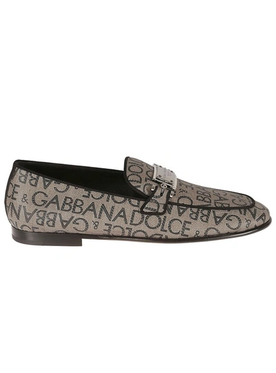 Shop Dolce & Gabbana Brown Jaquard Loafers